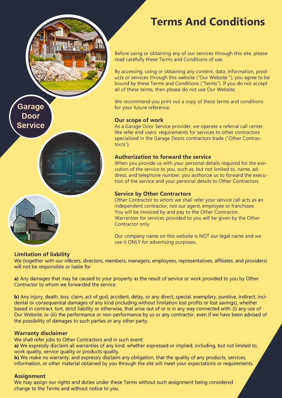 Elite Garage Door Service Irving, TX 972-538-2325 - terms6